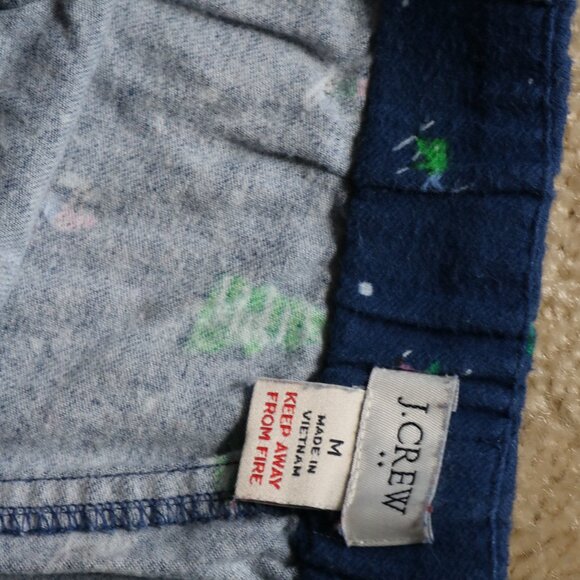 J. Crew Factory Blue Pajama Pants with Green Tree Print - Picture 4 of 4